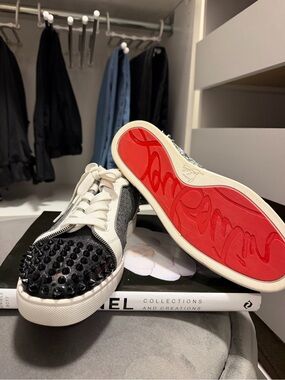 Christian Louboutin Men’s Louis junior spike leather low trainers